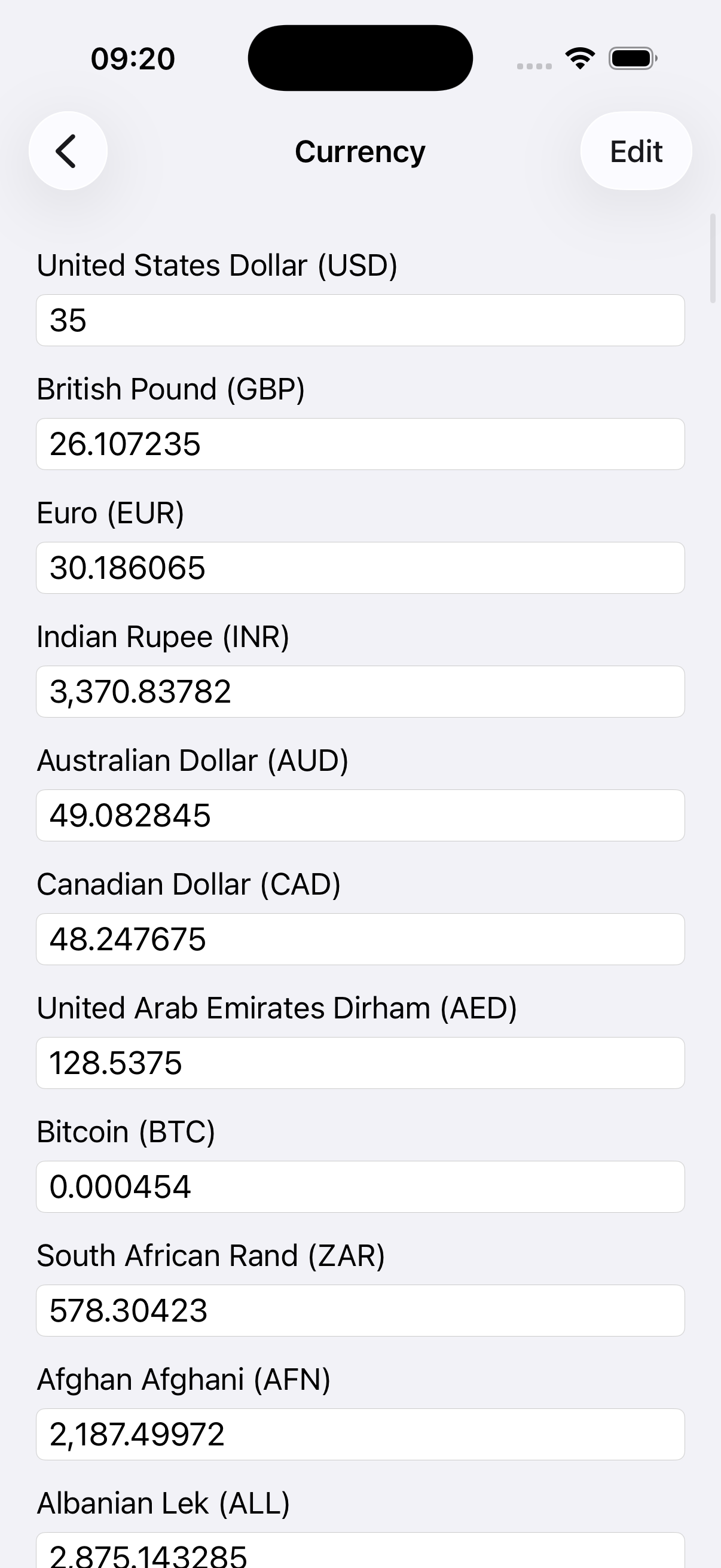 Currency conversion